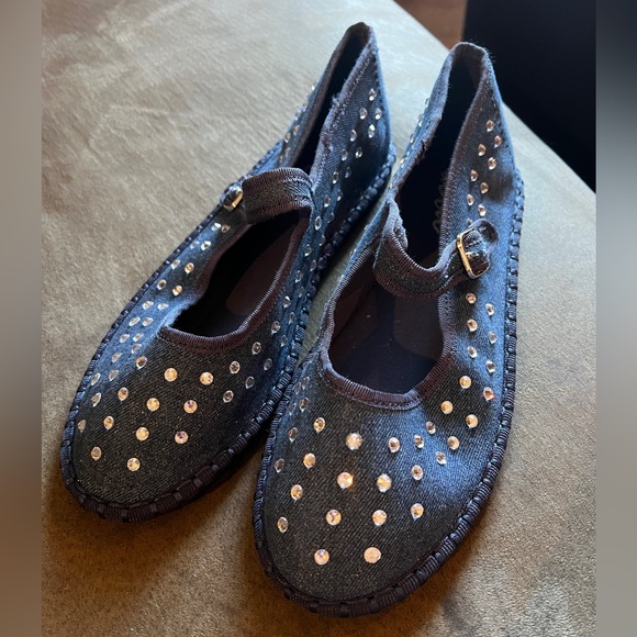 aerie Shoes - AERIE rhinestone flats